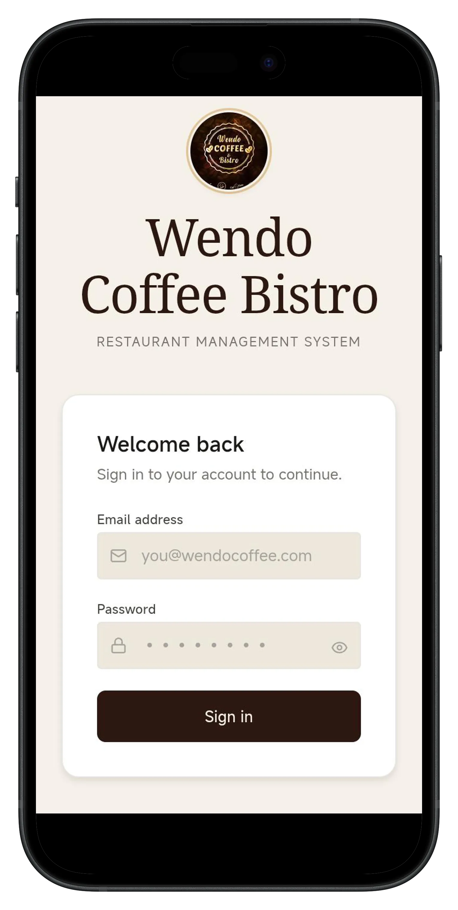 Wendo RMS — signing in on the floor
